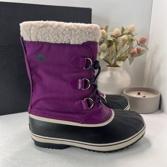 Sorel Yoot Pac TP Waterproof Boot Nylon Sherpa Wild Iris NY1962-594 Youth 6 NWD - Picture 3 of 12